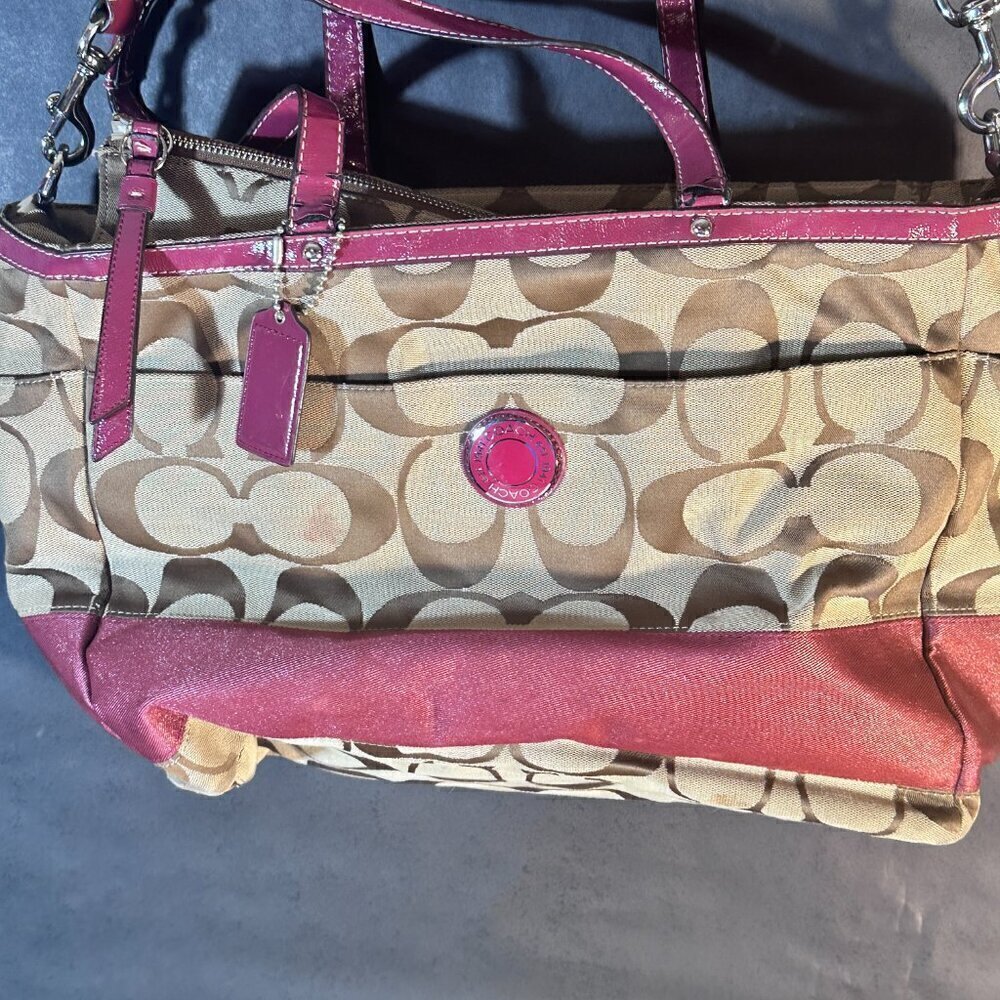 COACH Logo Vintage Women Purse Tote Bag Pocketbook Hand Bag - Picture 4 of 11